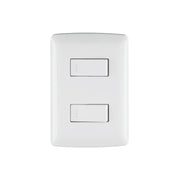 Placa armada, 2interruptores sencillos,blanco,línea Italiana