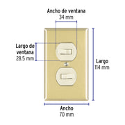 Placa armada 2 interruptor sencillo, línea Standard,aluminio