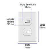 Placa armada 2 interruptores sencillo,blanca, Línea Standard