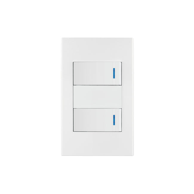 Placa armada 2 interruptores, 1 módulo, Española, blanco