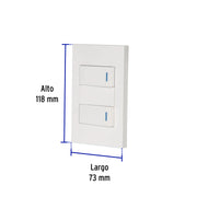 Placa armada 2 interruptores, 1 módulo, Española, blanco