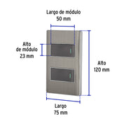 Placa armada acero 1 interruptor y 1 de 3 vías 1 mód, Lisboa