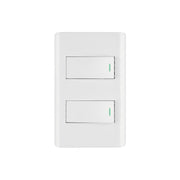 Placa armada blanca 1 interruptor y 1 de 3 vías 1 mód,Lisboa
