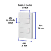Placa armada blanca 1 interruptor y 1 de 3 vías 1 mód,Lisboa