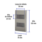 Placa armada acero inox con 2 interruptores 1 módulo, Lisboa
