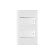 Placa armada blanca con 2 interruptores 1 módulo, Lisboa