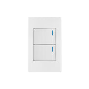 Placa armada 2 interruptores, 1.5 módulos, Española, blanco