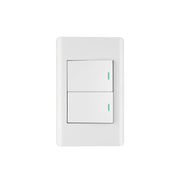 Placa armada blanca 1 interruptor y 1 de 3vías 1.5mód,Lisboa