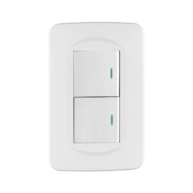 Placa armada 1 interruptor y 1 de 3 vías 1.5 mód, Toledo