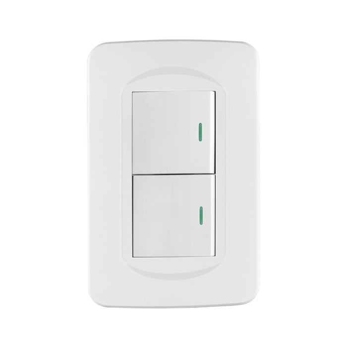 Placa armada 1 interruptor y 1 de 3 vías 1.5 mód, Toledo