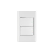 Placa armada blanca 2 interruptores 1.5 módulos, Lisboa