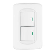 Placa armada 2 interruptores 1.5 módulos, Toledo, BASIC