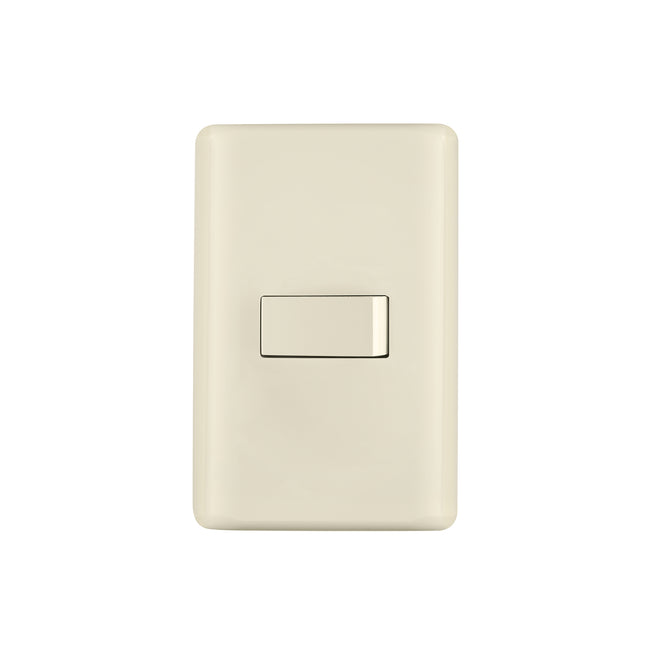 Placa armada 1 interruptor sencillo, marfil, VOLTECK