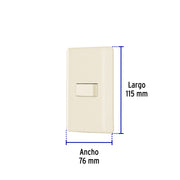 Placa armada 1 interruptor sencillo, marfil, VOLTECK