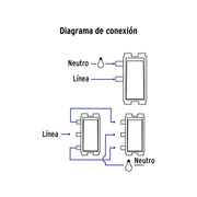 Placa armada 1 interruptor de escalera, marfil, BASIC