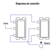 Placa armada con 1 interruptor de 3 vías, VOLTECK BASIC