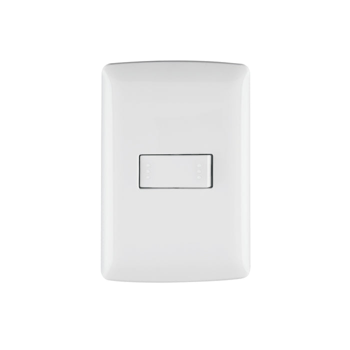 Placa armada 1 interruptor escalera, blanco, línea Italiana