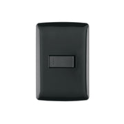 Placa armada 1 interruptor sencillo, negro, línea Italiana