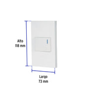 Placa armada 1 interruptor, 1.5 módulos, Española, blanco