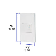 Placa armada 1 interruptor de 3vías, 1.5mód, Española,blanco