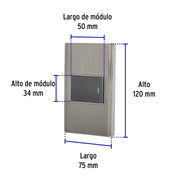 Placa armada acero 1 interruptor de 3 vías 1.5 mód, Lisboa