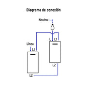 Placa armada acero 1 interruptor de 3 vías 1.5 mód, Lisboa