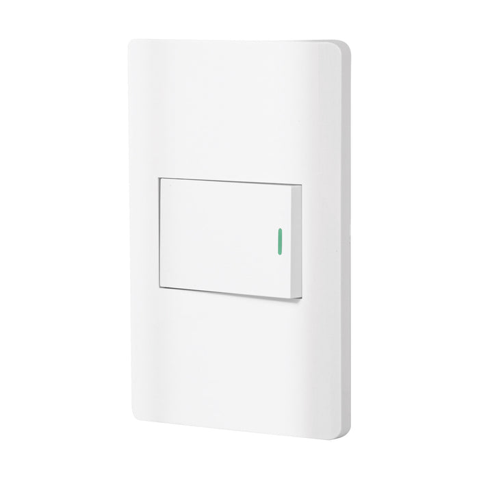 Placa armada blanca 1 interruptor de 3 vías 1.5 mód, Lisboa