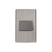 Placa armada acero inox 1 interruptor 1.5 módulos, Lisboa