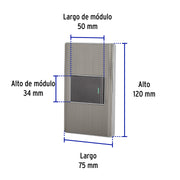 Placa armada acero inox 1 interruptor 1.5 módulos, Lisboa