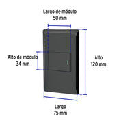 Placa armada negra 1 interruptor 1.5 módulos, Lisboa