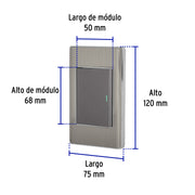 Placa armada acero inox 1 interruptor 3 módulos, Lisboa