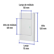 Placa armada blanca 1 interruptor 3 módulos, Lisboa, VOLTECK