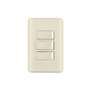 Placa armada 3 interruptores, marfil, VOLTECK