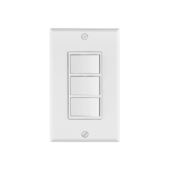 Placa armada con 3 interruptores sencillos, línea Classic