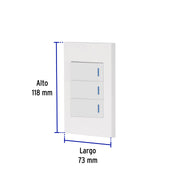 Placa armada 3 interruptores, 1 módulo, Española, blanco