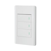 Placa armada blanca 2 interruptores 1 de 3 vías 1 mód,Lisboa