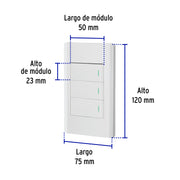 Placa armada blanca 2 interruptores 1 de 3 vías 1 mód,Lisboa