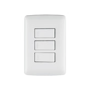 Placa armada 3 interruptores sencillos,blanco,línea Italiana