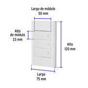 Placa armada blanca 3 interruptores 1 módulo, Lisboa