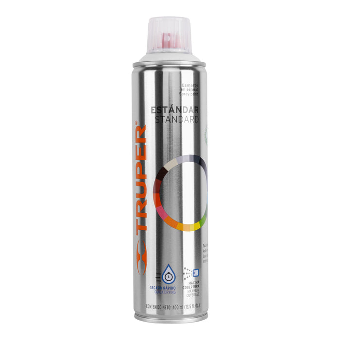 Pintura aerosol blanco brillante, bote esbelto 400 ml,TRUPER