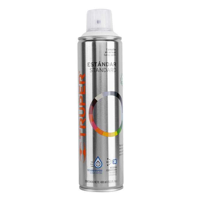 Pintura aerosol blanco mate, bote esbelto 400 ml, TRUPER