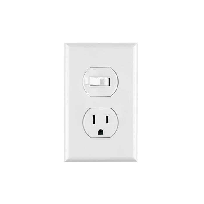 Placa armada interruptor y contacto, línea Standard, blanco