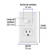 Placa armada interruptor y contacto, línea Standard, blanco