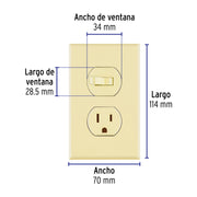 Placa armada interruptor y contacto, línea Standard, marfil
