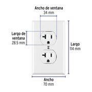Placa armada contacto dúplex,2 polos, línea Standard, blanco