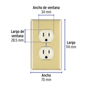 Placa armada 2 contactos polarizados,línea Standard,aluminio