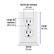 Placa armada 2 contactos polarizados, blanca, Línea Standard