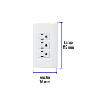Placa armada con 3 contactos, VOLTECK BASIC