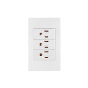 Placa armada 3 contactos, 1 módulo, Española, blanco
