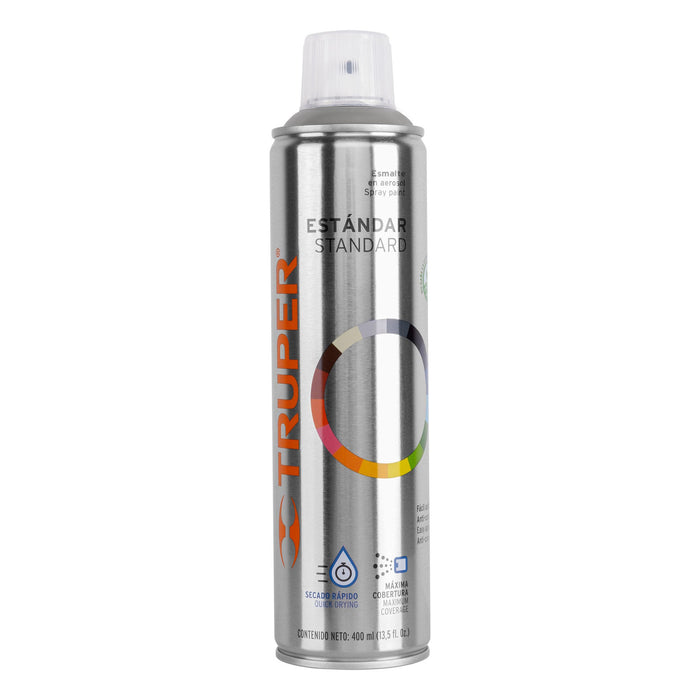 Pintura aerosol gris claro, bote esbelto 400 ml, TRUPER